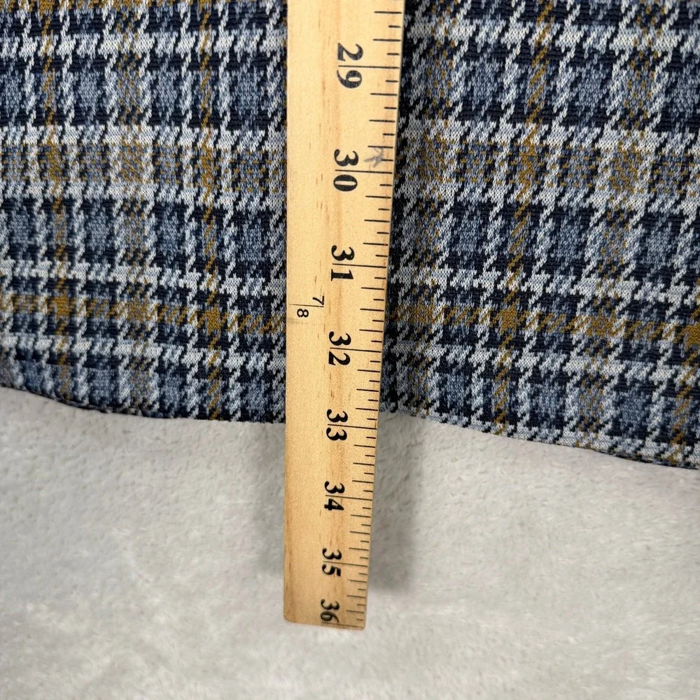Vintage Sears Men 44XL Travelknit Blazer The Mens Store Blue Brown Plaid 70s USA